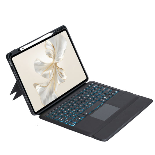 For Honor Pad 9 Pro / Pad V8 Pro Detachable Backlit Bluetooth Keyboard Leather Case with Touchpad(Black) by buy2fix