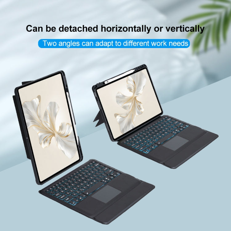 For Honor Pad 9 Pro / Pad V8 Pro Detachable Backlit Bluetooth Keyboard Leather Case with Touchpad(Black) by buy2fix