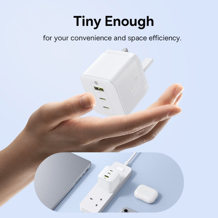 Baseus PD65W USB and 2 USB-C / Type-C Fast Charger With 1m Type-C Cable, Plug Type:UK Plug(White) - USB Charger by Baseus | Online Shopping UK | buy2fix