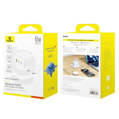 Baseus PD65W USB and 2 USB-C / Type-C Fast Charger With 1m Type-C Cable, Plug Type:UK Plug(White) - USB Charger by Baseus | Online Shopping UK | buy2fix