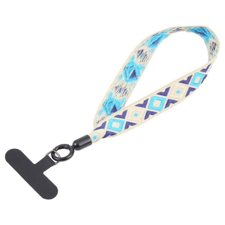 Retro Ethnic Style Mobile Phone Anti-lost Wrist Strap Lanyard Short Lanyard(Blue) - Lanyards & Wrist Straps by buy2fix | Online Shopping UK | buy2fix