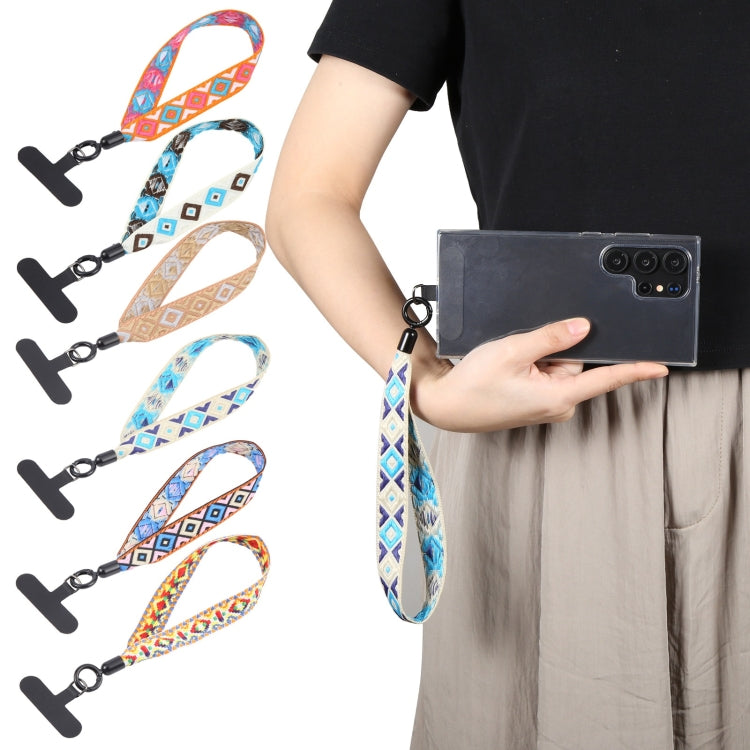 Retro Ethnic Style Mobile Phone Anti-lost Wrist Strap Lanyard Short Lanyard(Orange) - Lanyards & Wrist Straps by buy2fix | Online Shopping UK | buy2fix