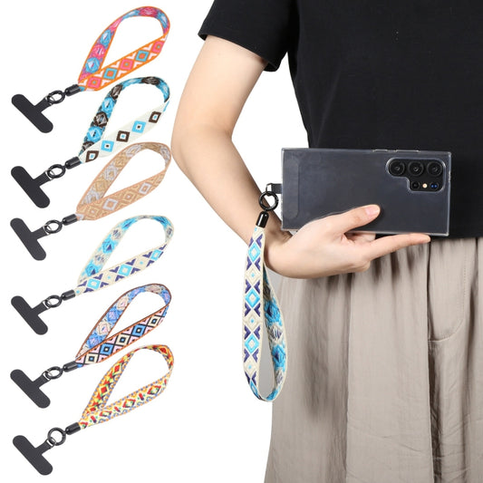 Retro Ethnic Style Mobile Phone Anti-lost Wrist Strap Lanyard Short Lanyard(Khaki) - Lanyards & Wrist Straps by buy2fix | Online Shopping UK | buy2fix
