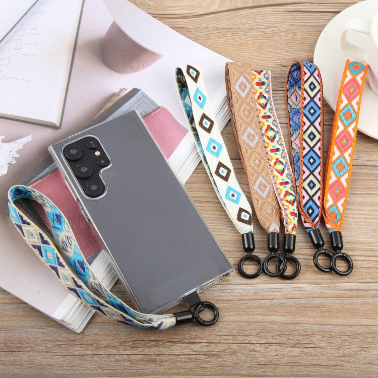 Retro Ethnic Style Mobile Phone Anti-lost Wrist Strap Lanyard Short Lanyard(Dark Blue) - Lanyards & Wrist Straps by buy2fix | Online Shopping UK | buy2fix