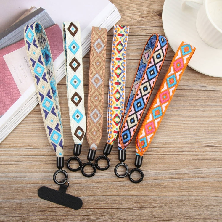 Retro Ethnic Style Mobile Phone Anti-lost Wrist Strap Lanyard Short Lanyard(Khaki) - Lanyards & Wrist Straps by buy2fix | Online Shopping UK | buy2fix