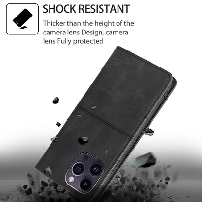 For iPhone 16 Cow Texture Magnetic Leather Phone Case(Black) by buy2fix