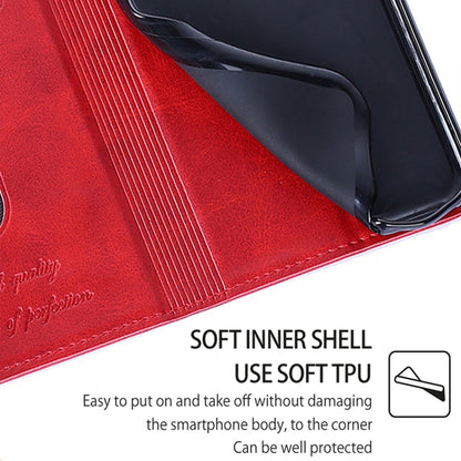 For iPhone 16 Cow Texture Magnetic Leather Phone Case(Red) by buy2fix