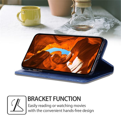 For iPhone 16 Plus Cow Texture Magnetic Leather Phone Case(Blue) by buy2fix