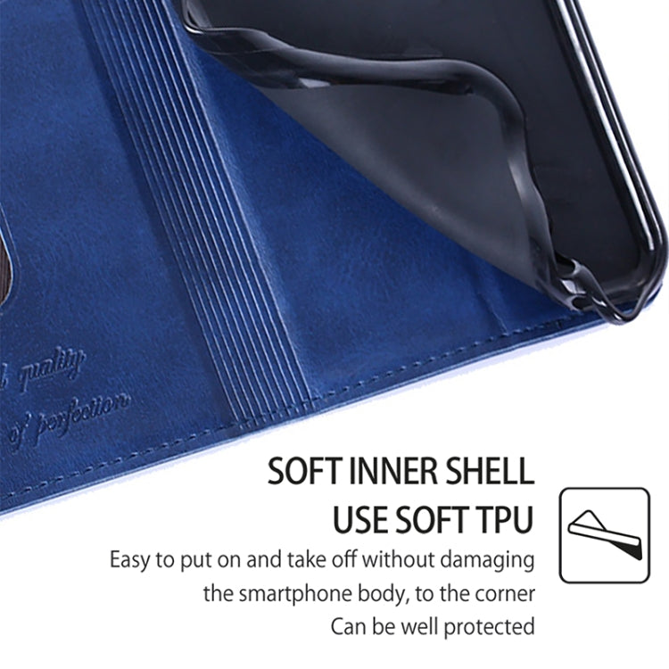 For iPhone 16 Plus Cow Texture Magnetic Leather Phone Case(Blue) by buy2fix