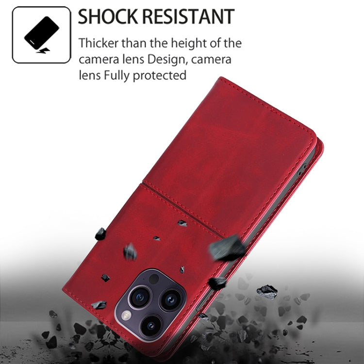 For iPhone 16 Plus Cow Texture Magnetic Leather Phone Case(Red) by buy2fix