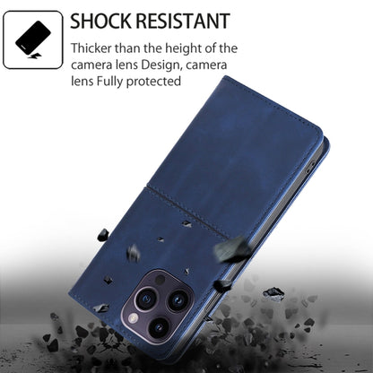 For iPhone 16 Pro Max Cow Texture Magnetic Leather Phone Case(Blue) by buy2fix