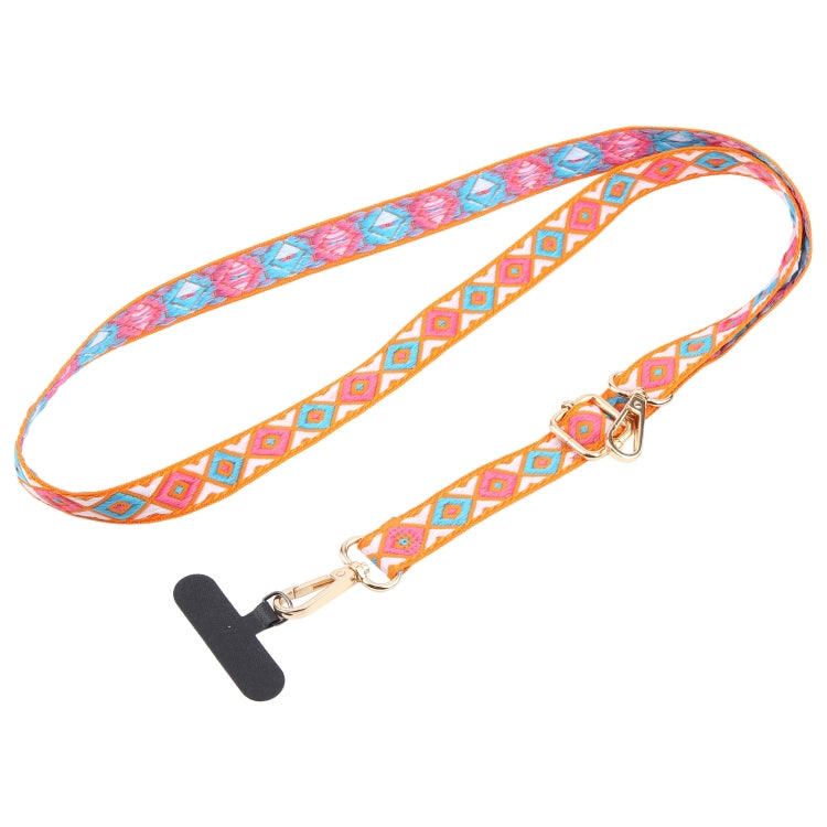 Retro Ethnic Style Crossbody Long Lanyard Mobile Phone Anti-lost Neck Lanyard(Orange) - Lanyards & Wrist Straps by buy2fix | Online Shopping UK | buy2fix