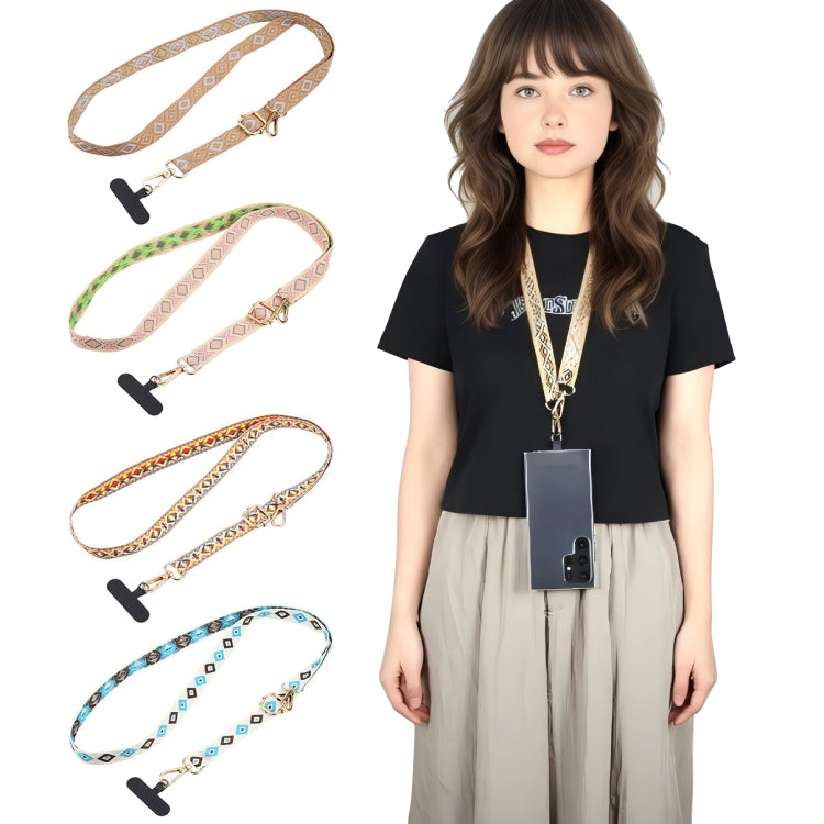 Retro Ethnic Style Crossbody Long Lanyard Mobile Phone Anti-lost Neck Lanyard(Dark Blue) - Lanyards & Wrist Straps by buy2fix | Online Shopping UK | buy2fix