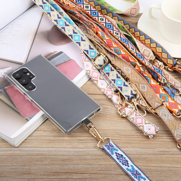 Retro Ethnic Style Crossbody Long Lanyard Mobile Phone Anti-lost Neck Lanyard(Orange) - Lanyards & Wrist Straps by buy2fix | Online Shopping UK | buy2fix