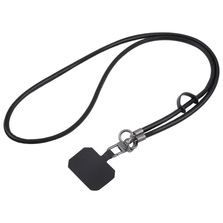 Leather Crossbody Phone Lanyard Anti-lost Long Lanyard(Black) - Lanyards & Wrist Straps by buy2fix | Online Shopping UK | buy2fix