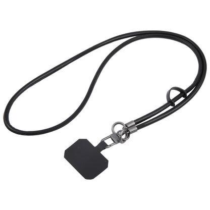 Leather Crossbody Phone Lanyard Anti-lost Long Lanyard(Black) - Lanyards & Wrist Straps by buy2fix | Online Shopping UK | buy2fix