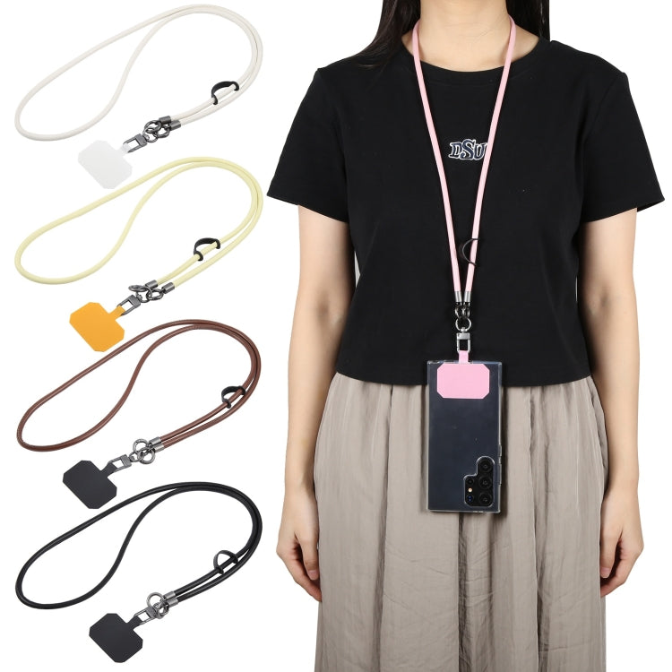 Leather Crossbody Phone Lanyard Anti-lost Long Lanyard(Pink) - Lanyards & Wrist Straps by buy2fix | Online Shopping UK | buy2fix