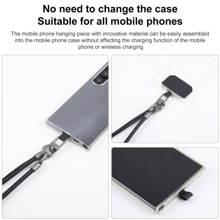 Leather Crossbody Phone Lanyard Anti-lost Long Lanyard(Black) - Lanyards & Wrist Straps by buy2fix | Online Shopping UK | buy2fix