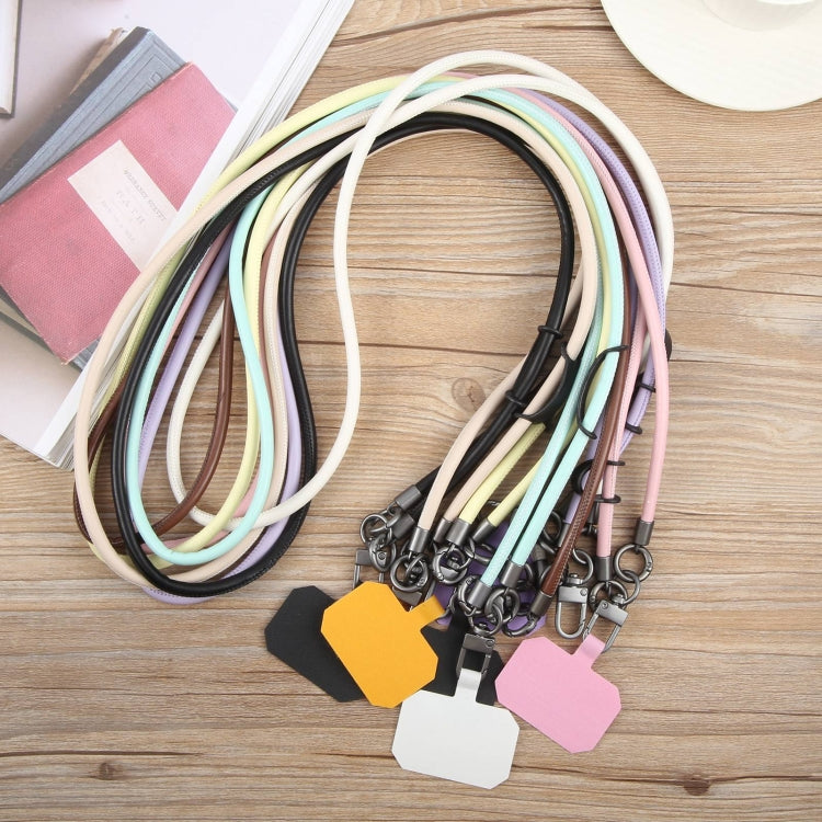 Leather Crossbody Phone Lanyard Anti-lost Long Lanyard(Yellow) - Lanyards & Wrist Straps by buy2fix | Online Shopping UK | buy2fix