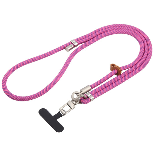 8mm Silver Buckle Adjustable Anti-lost Crossbody Mobile Phone Neck Lanyard(Pink Purple) - Lanyards & Wrist Straps by buy2fix | Online Shopping UK | buy2fix