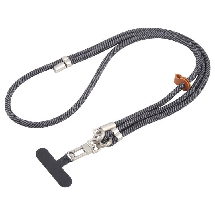 8mm Silver Buckle Adjustable Anti-lost Crossbody Mobile Phone Neck Lanyard(Black Grey) - Lanyards & Wrist Straps by buy2fix | Online Shopping UK | buy2fix