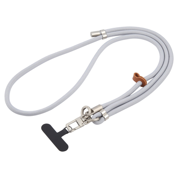 8mm Silver Buckle Adjustable Anti-lost Crossbody Mobile Phone Neck Lanyard(Light Gray) - Lanyards & Wrist Straps by buy2fix | Online Shopping UK | buy2fix