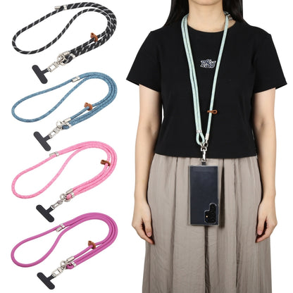 8mm Silver Buckle Adjustable Anti-lost Crossbody Mobile Phone Neck Lanyard(Black Grey) - Lanyards & Wrist Straps by buy2fix | Online Shopping UK | buy2fix