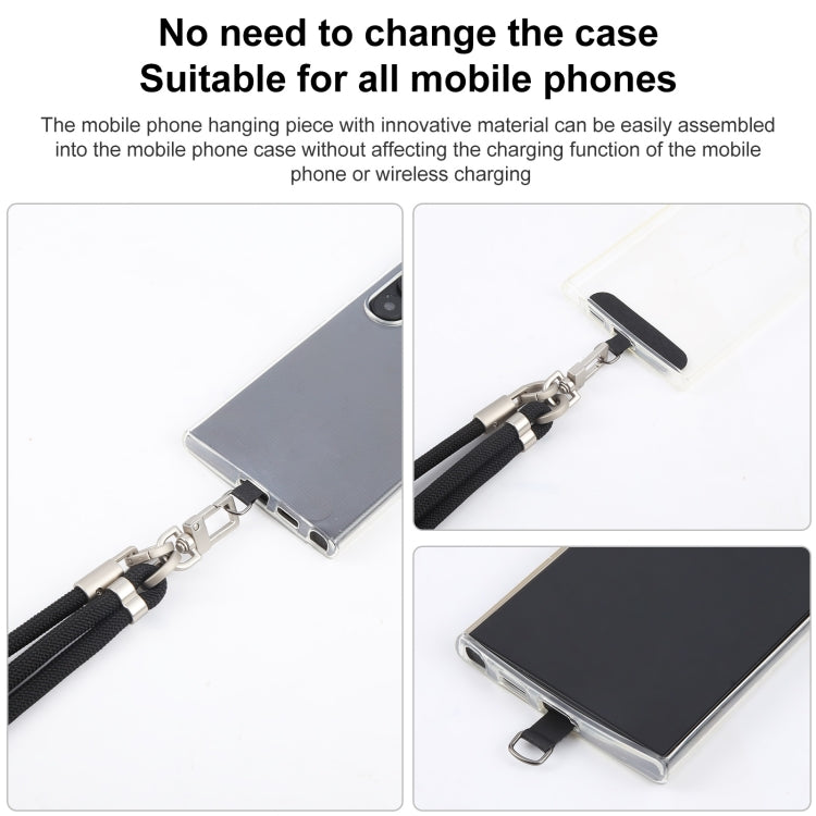 8mm Silver Buckle Adjustable Anti-lost Crossbody Mobile Phone Neck Lanyard(Black Grey) - Lanyards & Wrist Straps by buy2fix | Online Shopping UK | buy2fix