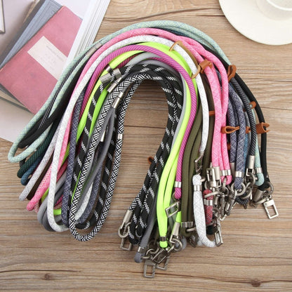 8mm Silver Buckle Adjustable Anti-lost Crossbody Mobile Phone Neck Lanyard(Maid Gray) - Lanyards & Wrist Straps by buy2fix | Online Shopping UK | buy2fix