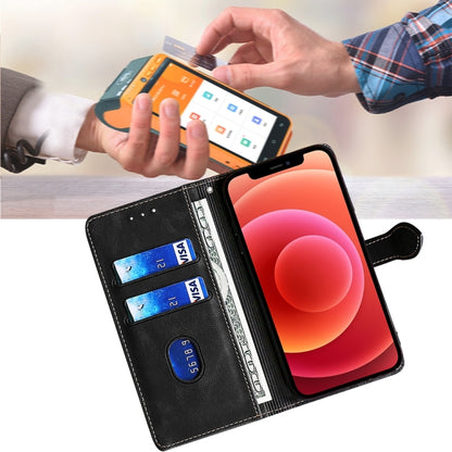 For iPhone 16 Plus Skin Feel Magnetic Buckle Leather Phone Case(Black) by buy2fix