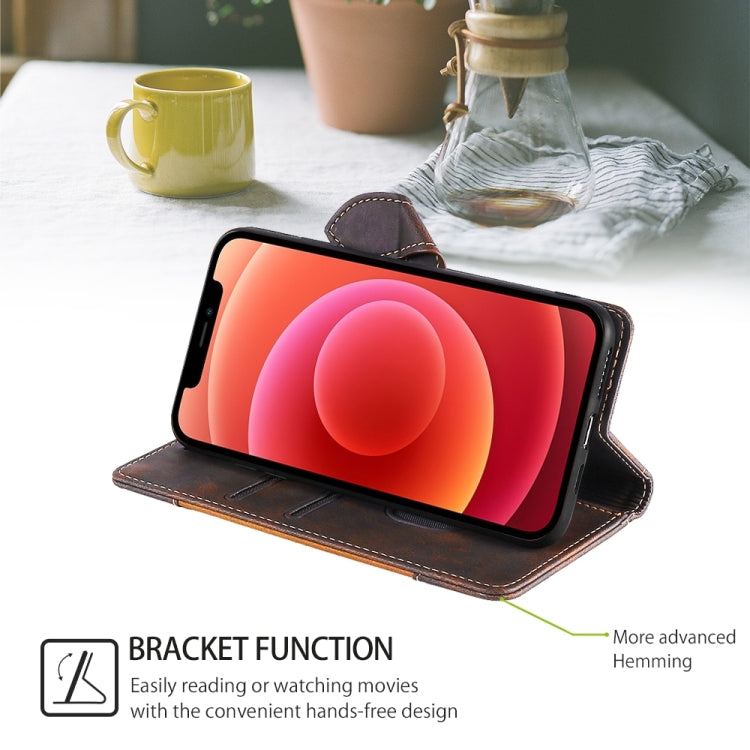 For iPhone 16 Plus Skin Feel Magnetic Buckle Leather Phone Case(Brown) by buy2fix