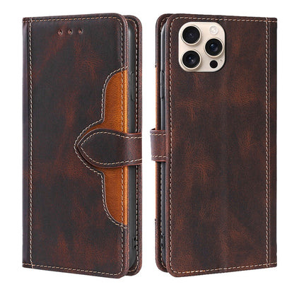 For iPhone 16 Pro Skin Feel Magnetic Buckle Leather Phone Case(Brown) by buy2fix