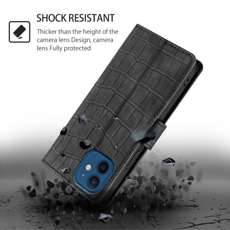 For iPhone 16 Pro Skin Feel Crocodile Magnetic Clasp Leather Phone Case(Black) by buy2fix