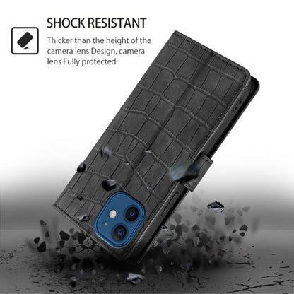 For iPhone 16 Pro Skin Feel Crocodile Magnetic Clasp Leather Phone Case(Black) by buy2fix
