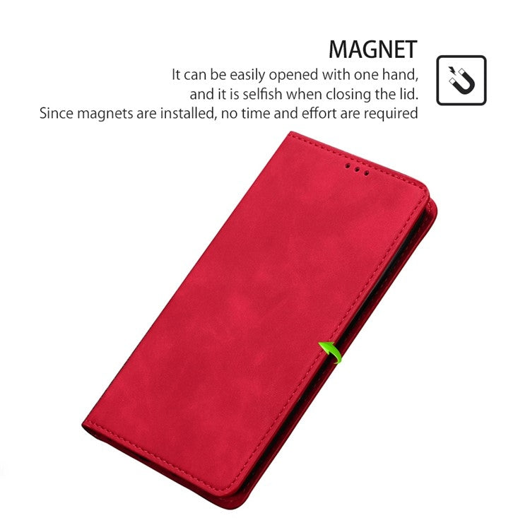 For iPhone 16 Skin Feel Magnetic Leather Phone Case(Red) - iPhone 16 Cases by buy2fix | Online Shopping UK | buy2fix