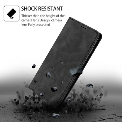 For iPhone 16 Skin Feel Magnetic Leather Phone Case(Black) - iPhone 16 Cases by buy2fix | Online Shopping UK | buy2fix