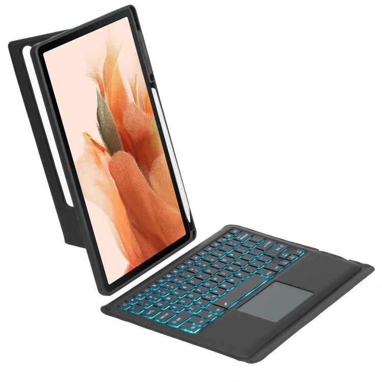 For Samsung Galaxy Tab S10+ / S9 FE+ / S9+ Detachable Backlit Bluetooth Keyboard Leather Case with Touchpad(Black) by buy2fix