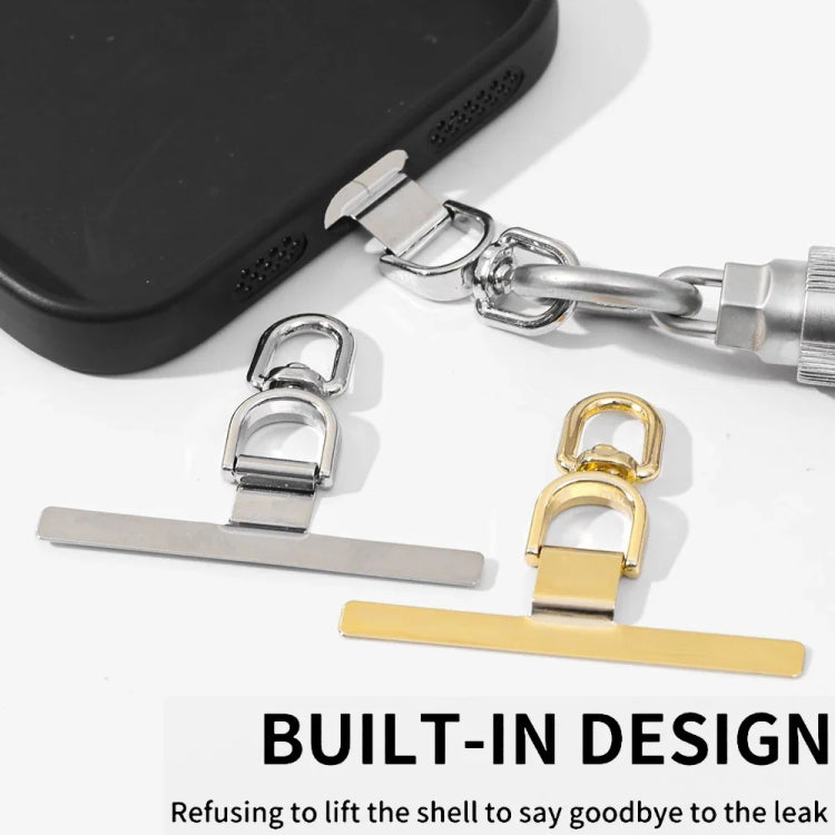 360 Degree Rotation T-shape Metal Mobile Phone Lanyard Fixing Gasket(Gold) - Lanyards & Wrist Straps by buy2fix | Online Shopping UK | buy2fix