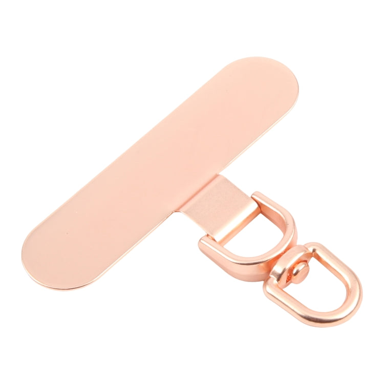 360 Degree Rotation Oval Metal Mobile Phone Lanyard Fixing Gasket(Rose Gold) - Lanyards & Wrist Straps by buy2fix | Online Shopping UK | buy2fix