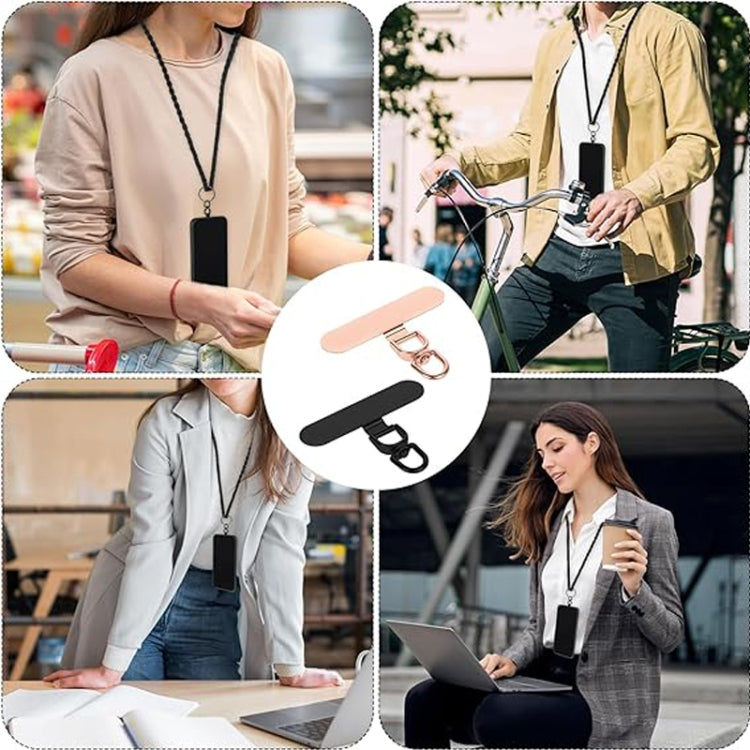 360 Degree Rotation Oval Metal Mobile Phone Lanyard Fixing Gasket(Rose Gold) - Lanyards & Wrist Straps by buy2fix | Online Shopping UK | buy2fix