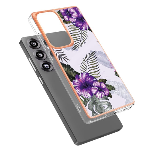 For Samsung Galaxy S25 Ultra 5G Electroplating IMD TPU Phone Case(Purple Flower) by buy2fix