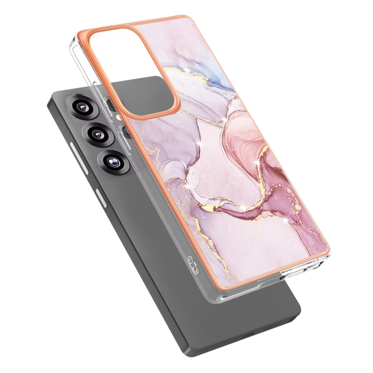 For Samsung Galaxy S25 Ultra 5G Electroplating Marble Pattern Dual-side IMD TPU Shockproof Phone Case(Rose Gold 005) - Galaxy S25 Ultra 5G Cases by buy2fix | Online Shopping UK | buy2fix