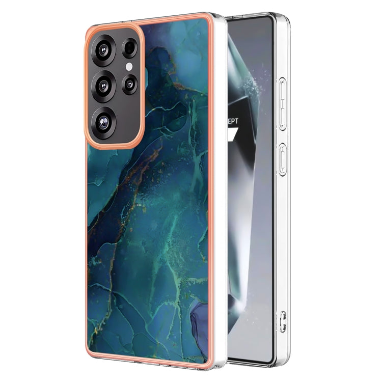 For Samsung Galaxy S25 Ultra 5G Electroplating Marble Dual-side IMD Phone Case(Green 017) by buy2fix