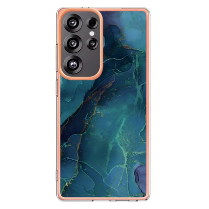 For Samsung Galaxy S25 Ultra 5G Electroplating Marble Dual-side IMD Phone Case(Green 017) by buy2fix