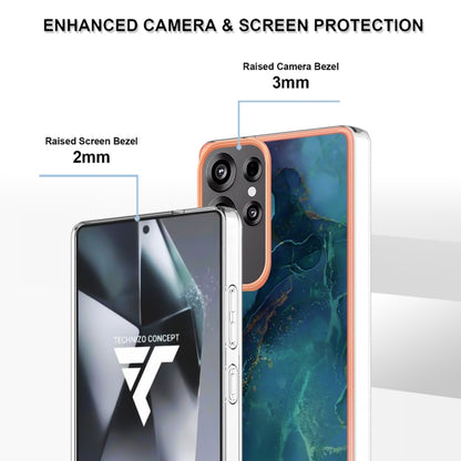 For Samsung Galaxy S25 Ultra 5G Electroplating Marble Dual-side IMD Phone Case(Green 017) by buy2fix