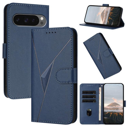 For Google Pixel 10 Pro XL Triangle Pattern Buckle Clasp Leather Phone Case(Royal Blue) - Google Cases by buy2fix | Online Shopping UK | buy2fix