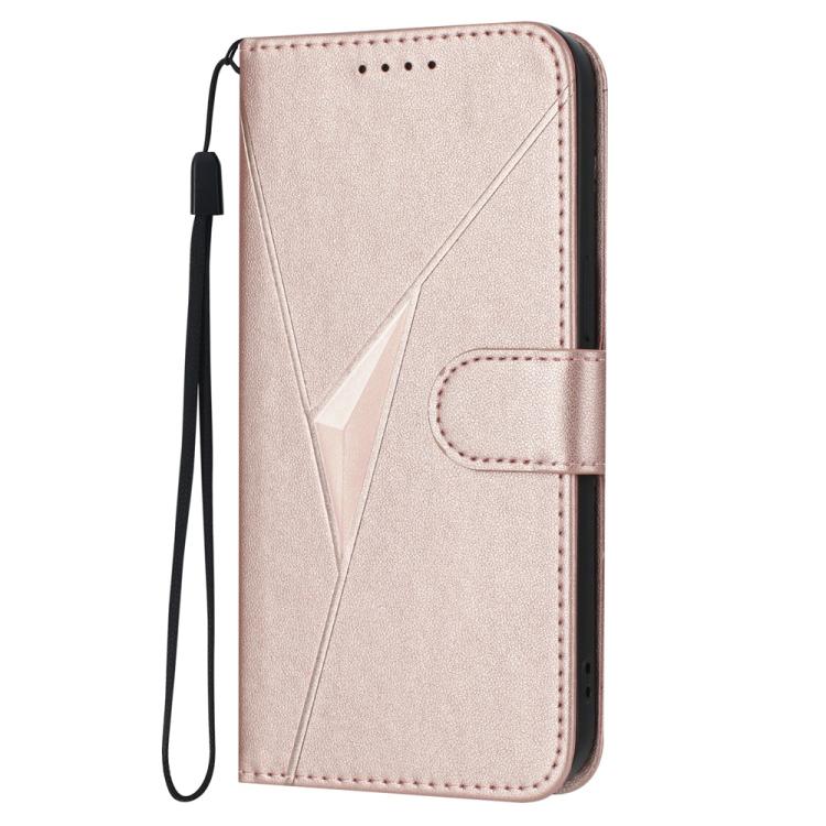 For Google Pixel 10 Pro XL Triangle Pattern Buckle Clasp Leather Phone Case(Rose Gold) - Google Cases by buy2fix | Online Shopping UK | buy2fix