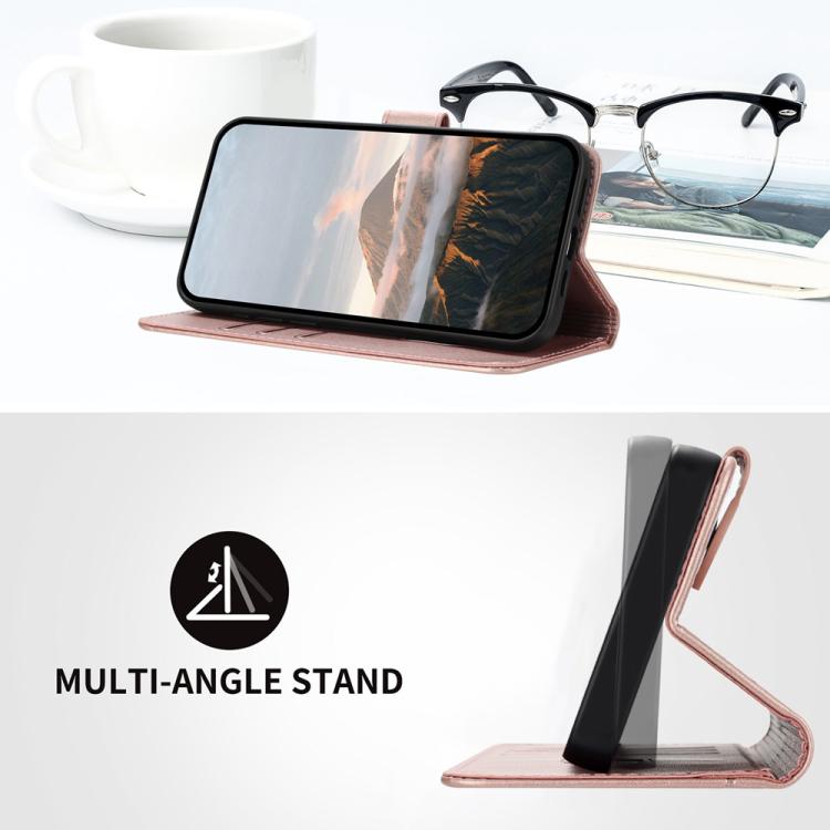 For Google Pixel 10 / Pixel 10 Pro Triangle Pattern Buckle Clasp Leather Phone Case(Rose Gold) - Google Cases by buy2fix | Online Shopping UK | buy2fix