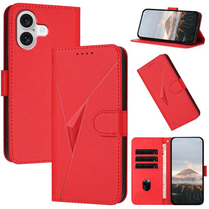 For iPhone 17 Triangle Pattern Buckle Clasp Leather Phone Case(Red) - iPhone 17 Cases by buy2fix | Online Shopping UK | buy2fix