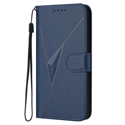 For iPhone 17 Triangle Pattern Buckle Clasp Leather Phone Case(Royal Blue) - iPhone 17 Cases by buy2fix | Online Shopping UK | buy2fix